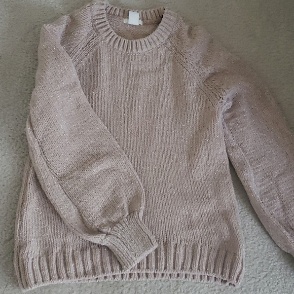 H&M soft pink sparkle sweater - Picture 2 of 3